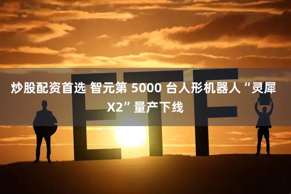 炒股配资首选 智元第 5000 台人形机器人“灵犀 X2”量产下线
